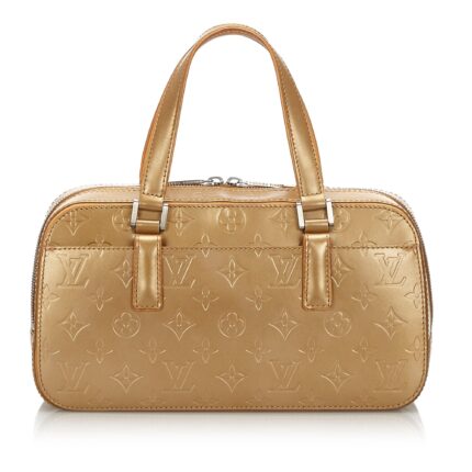 Pre-Loved Louis Vuitton Gold Calf Leather Monogram Glace Shelton France