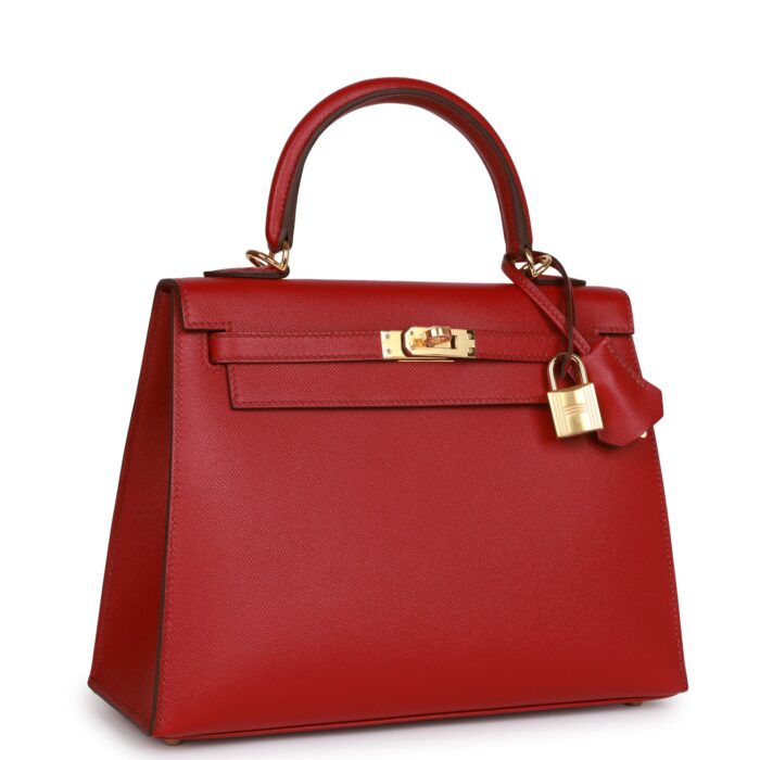 Hermes Kelly 25 Rubis Madame Leather Gold Hardware