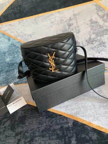 YSL JUNE BOX BAG IN QUILTED LAMBSKIN Black
