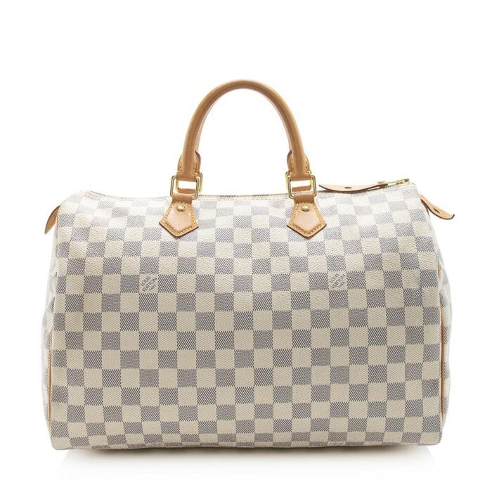 Louis Vuitton Damier Azur Speedy 35 Satchel (SHF-12440)