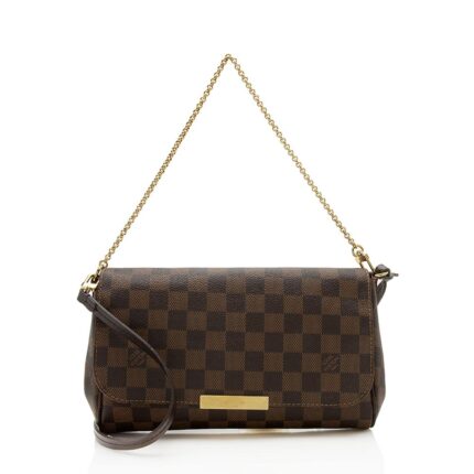 Louis Vuitton Damier Ebene Favorite MM Shoulder Bag (SHF-12387)