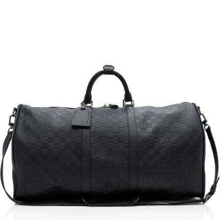 Louis Vuitton Damier Infini Keepall 55 Bandouliere Duffel Bag (SHF-13616)